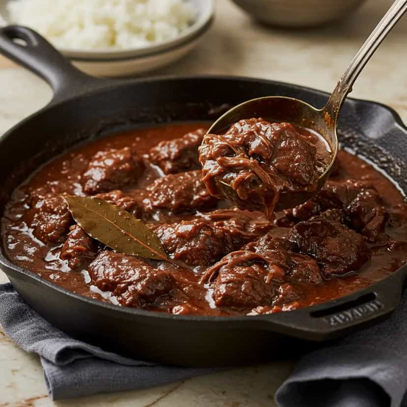 Foto deliciosa de Afogado de Acém: Receita Tradicional Brasileira pronta para servir - Carnes & Frango