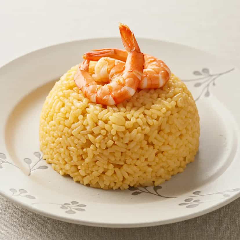 Foto deliciosa de Arroz com Camarão ao Dendê pronta para servir - Peixes & Frutos do Mar