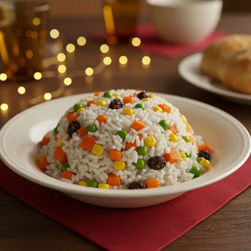 Foto deliciosa de Arroz com Uva Passa e Cenoura pronta para servir - Outras Receitas