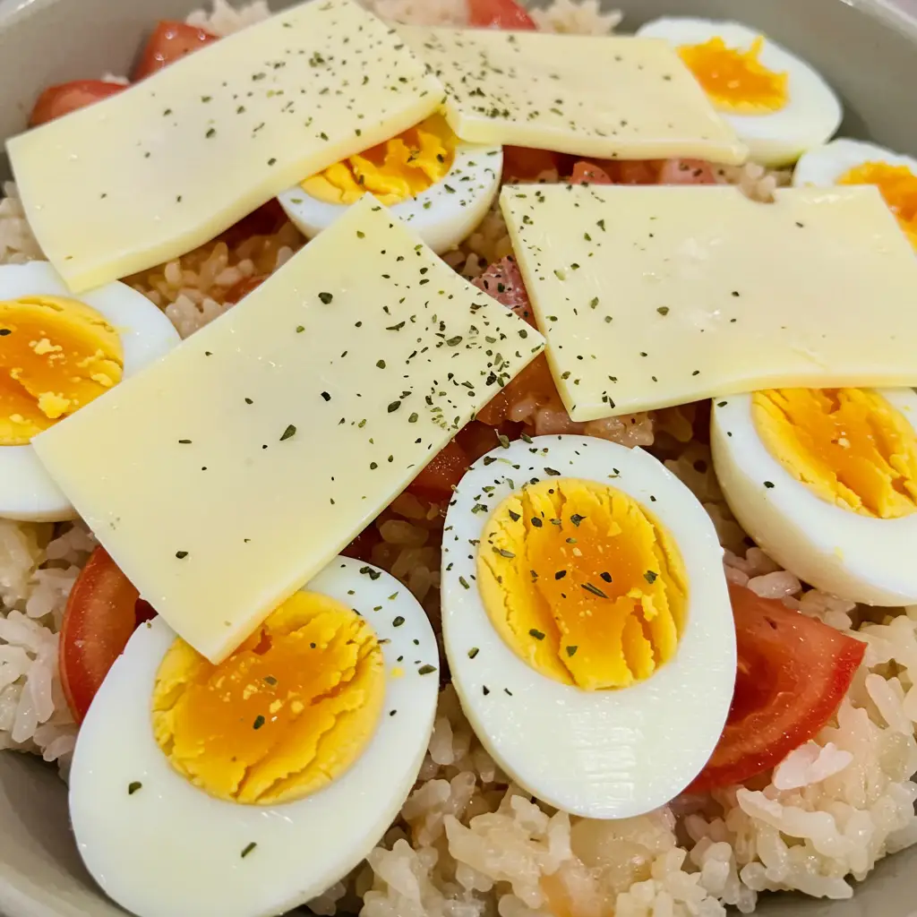 Arroz Cremoso com Presunto e Molho Branco