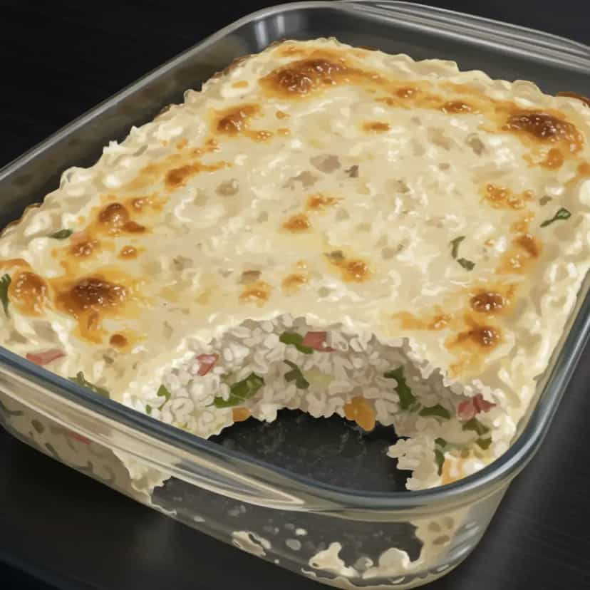 Foto deliciosa de Arroz Cremoso com Presunto e Mussarela pronta para servir - Almoço & Jantar