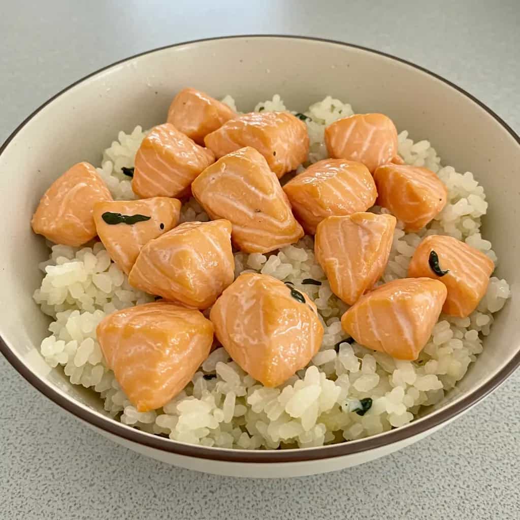 Arroz Cremoso com Salmão em Conserva