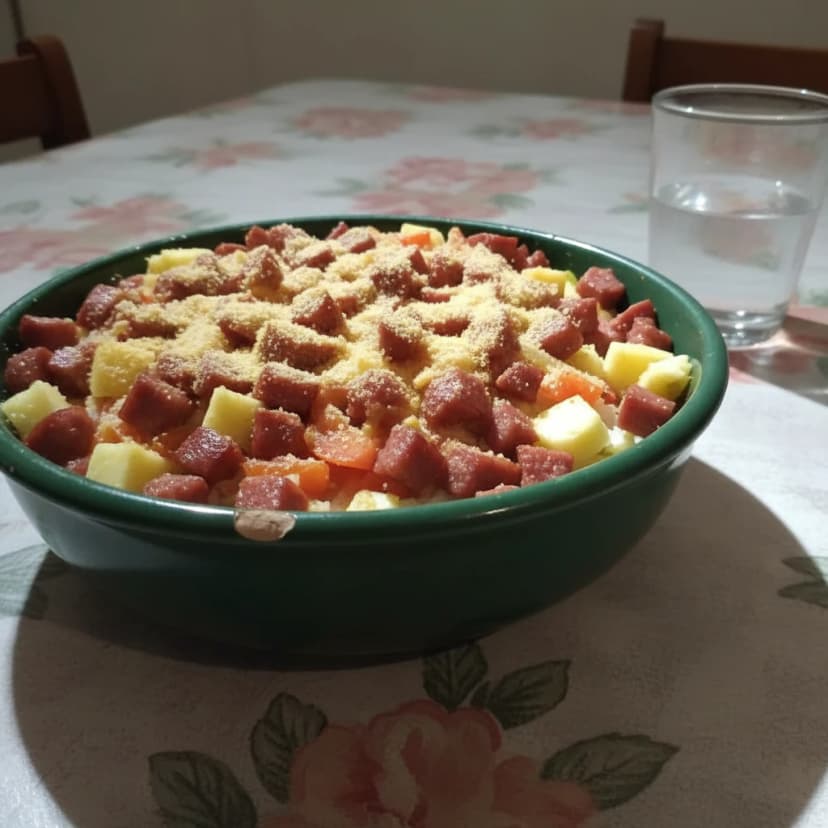 Arroz Cremoso Tropical com Calabresa