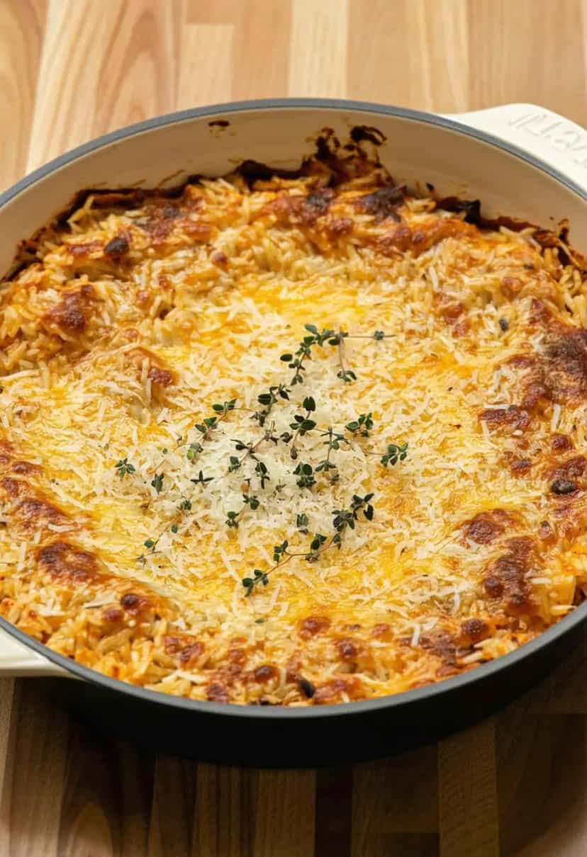 Foto deliciosa de Arroz de Forno à Parmegiana pronta para servir - Almoço & Jantar
