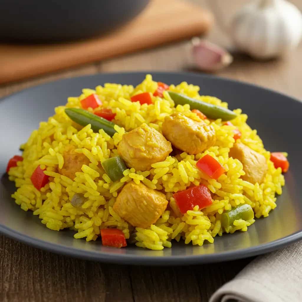 Arroz de Forno Cremoso com Frango e Queijo
