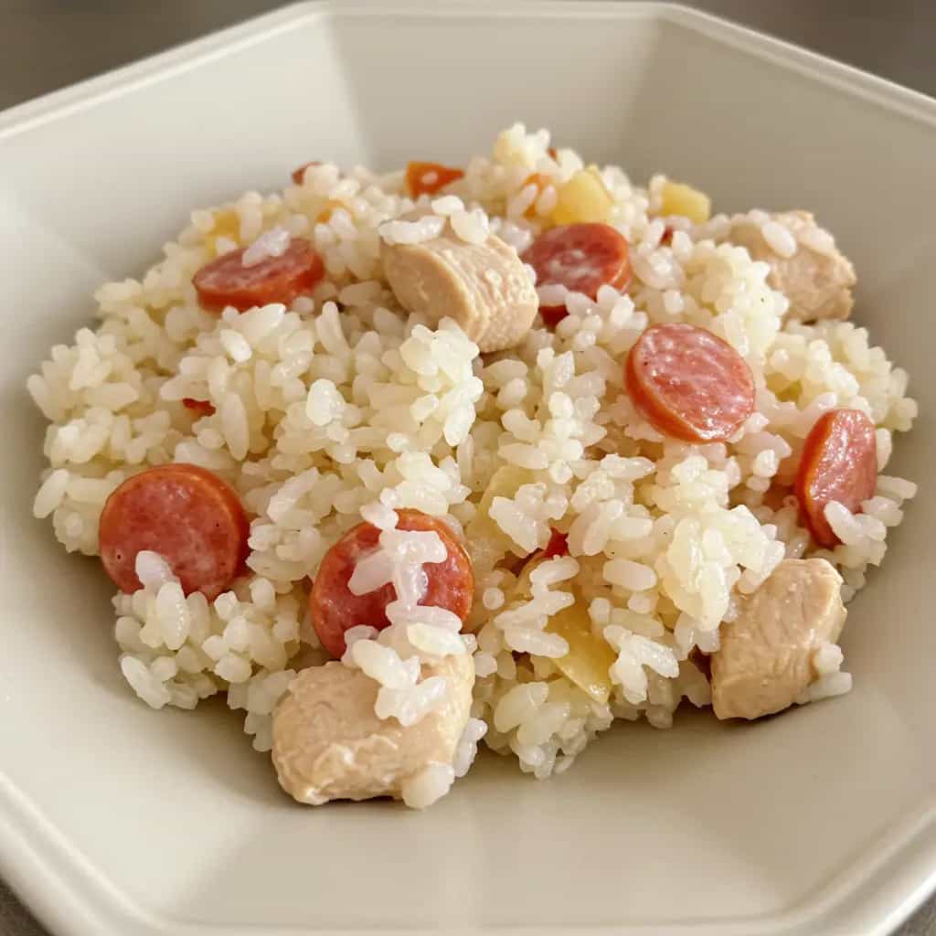 Arroz de Frango com Linguiça e Repolho