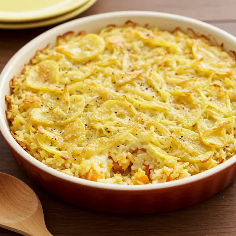 Foto deliciosa de Arroz Maluco com Bacon e Batata Palha pronta para servir - Almoço & Jantar