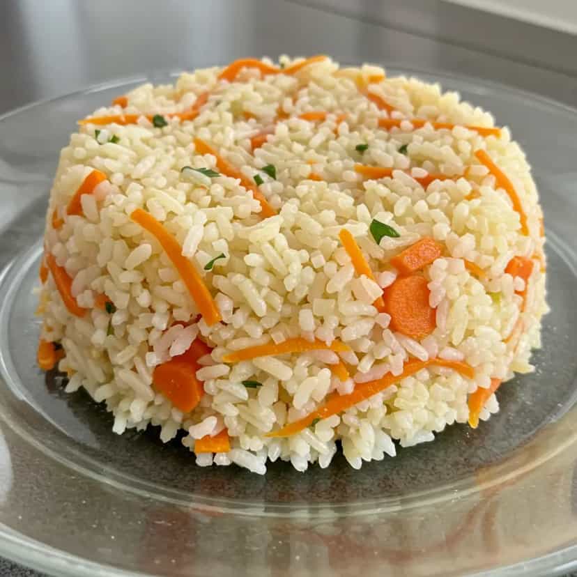 Foto deliciosa de Arroz Retemperado com Cenoura e Pimentão pronta para servir - Outras Receitas