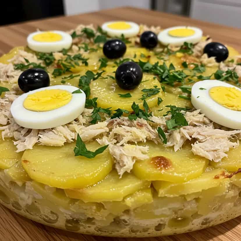 Foto deliciosa de Bacalhau a Gomes de Sá pronta para servir - Peixes & Frutos do Mar
