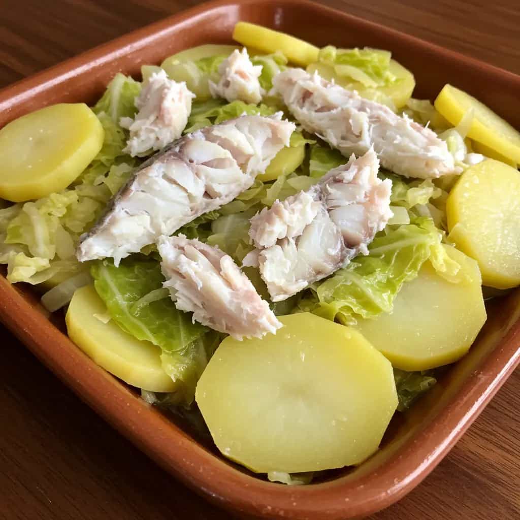 Bacalhau com Batata e Repolho na Frigideira