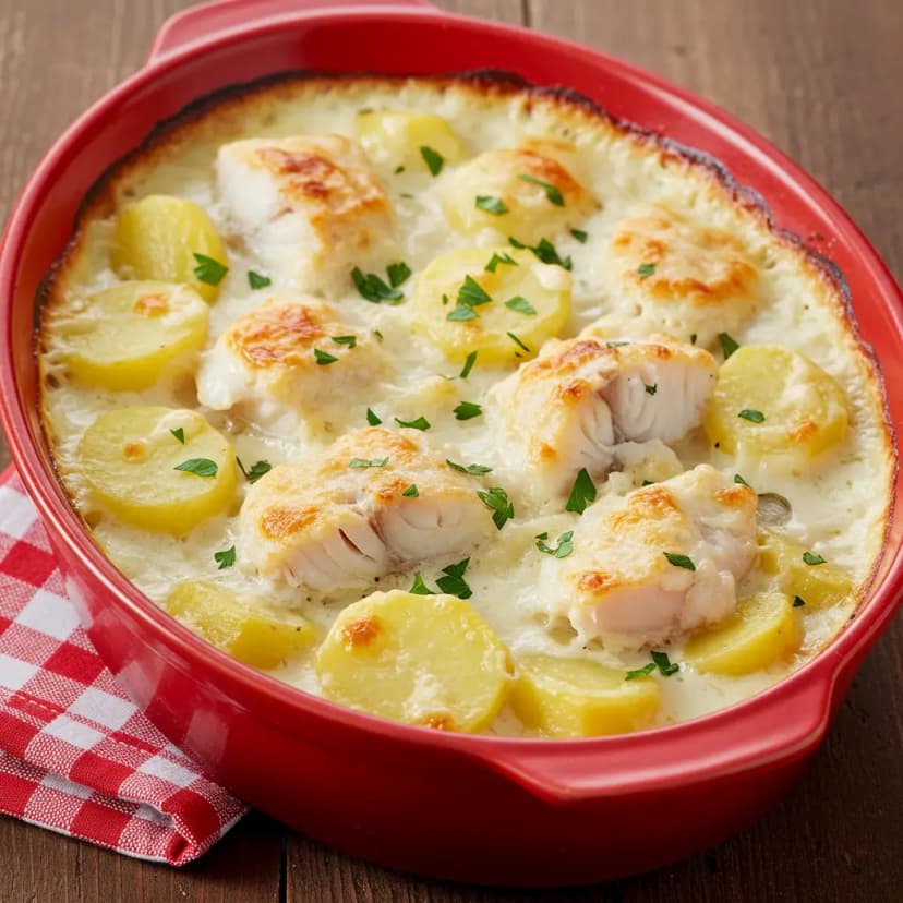Bacalhau Gratinado com Natas