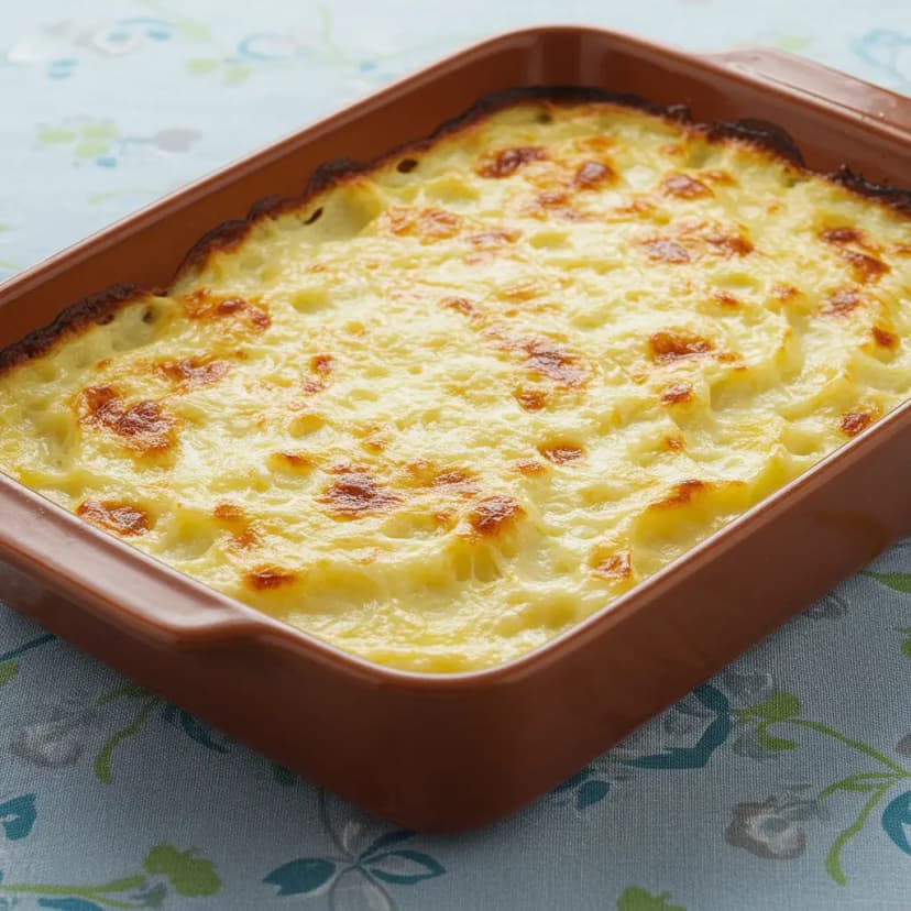 Bacalhau Gratinado com Purê de Batata Cremoso