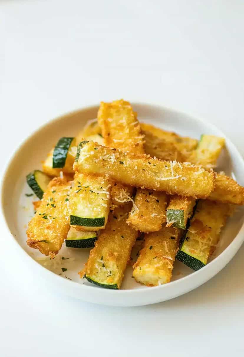 Foto deliciosa de Batatas Fritas de Abobrinha Assadas pronta para servir - Snacks Assados