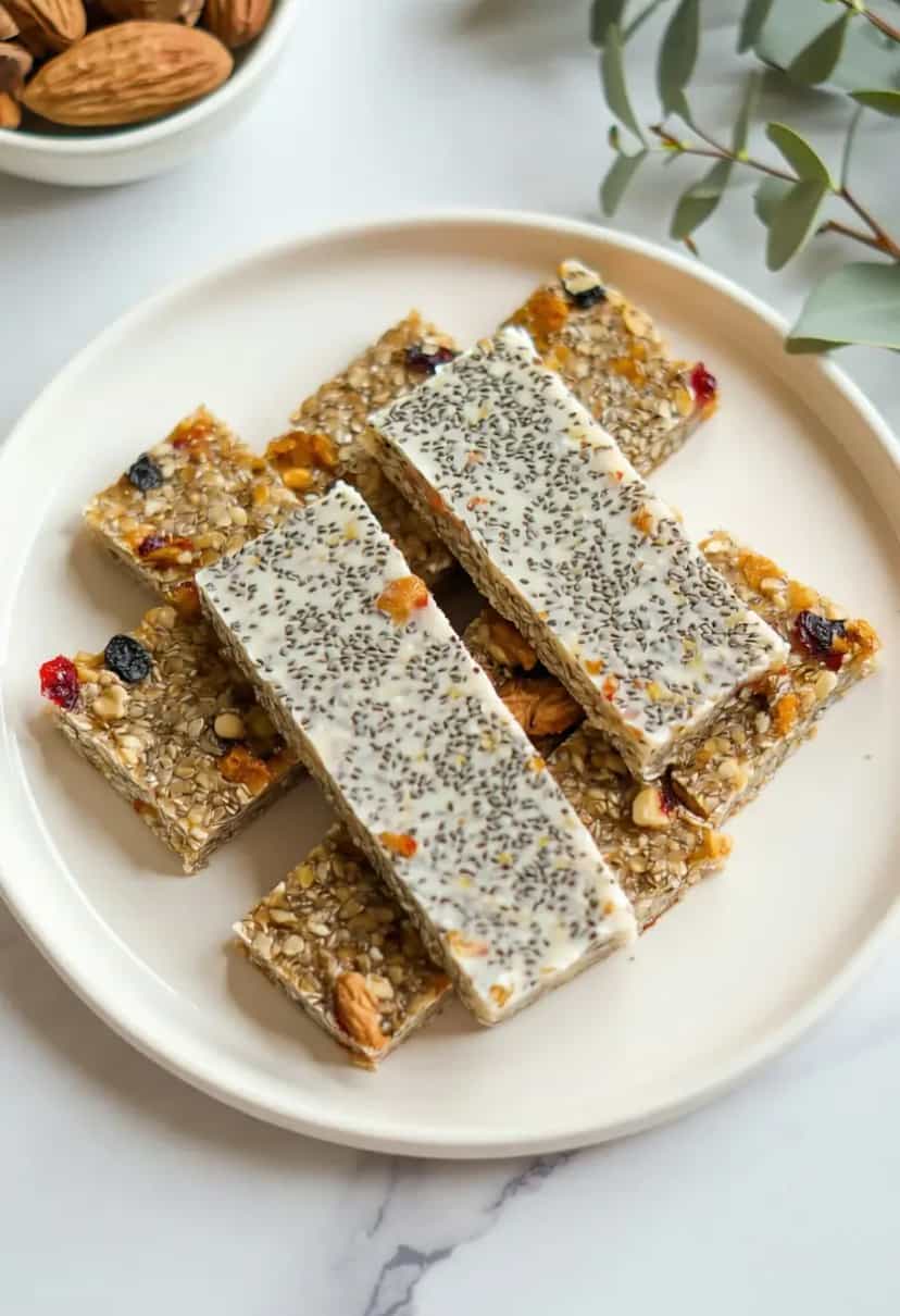 Foto deliciosa de Barras de Iogurte com Chia pronta para servir - Bolachas & Cookies