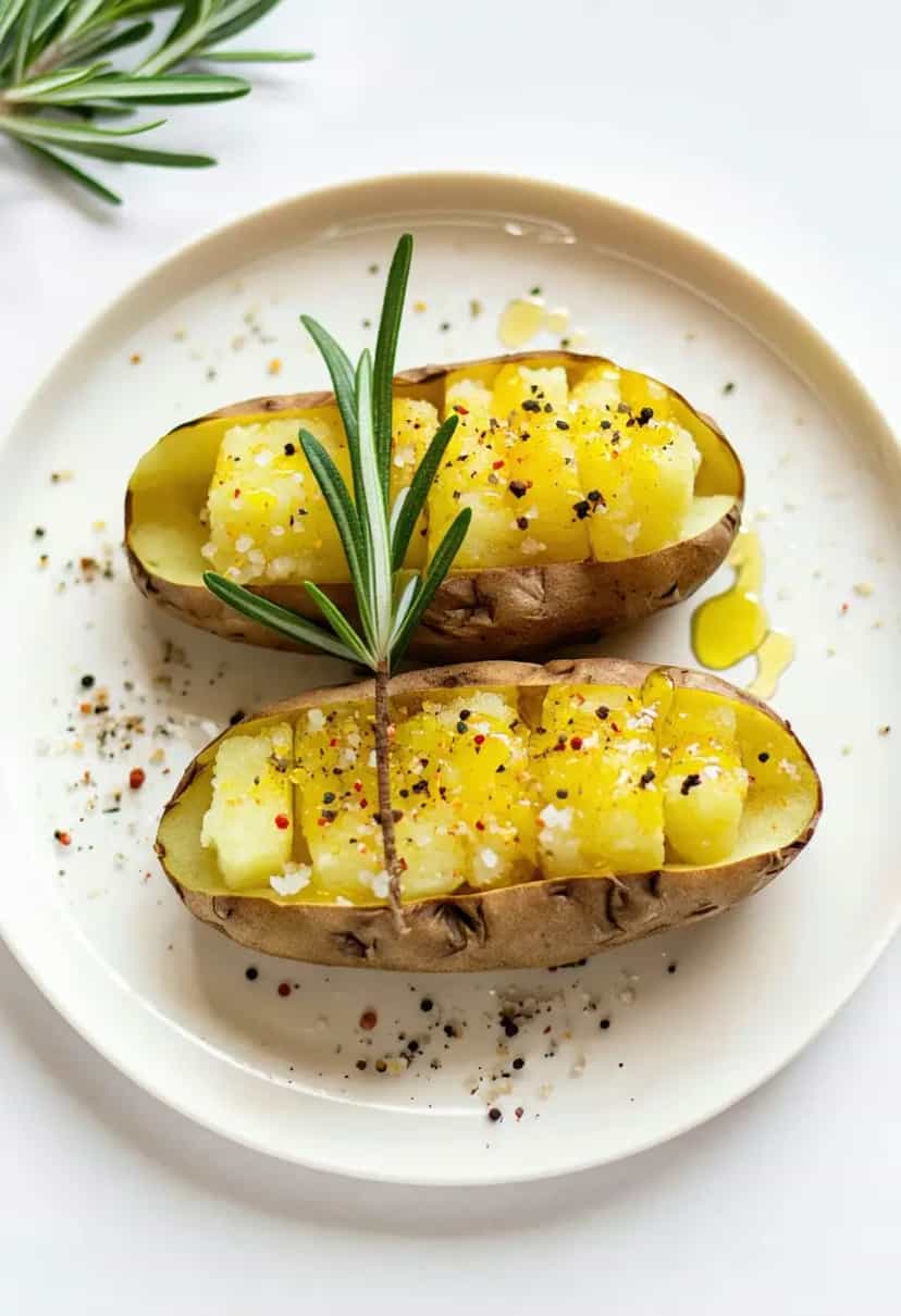 Foto deliciosa de Batata Assada no Microondas pronta para servir - No Micro-ondas