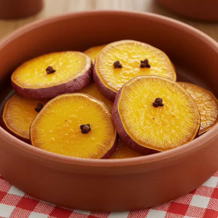 Foto deliciosa de Batata Doce Canela e Cravo: Receita Deliciosa e Leve pronta para servir - Snacks Naturais