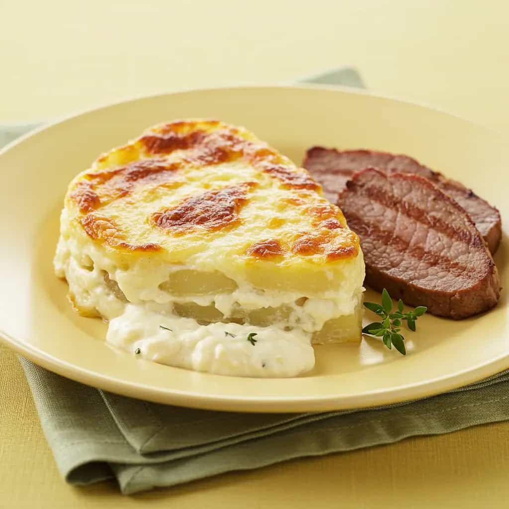 Batata Gratinada com Creme de Aspargos