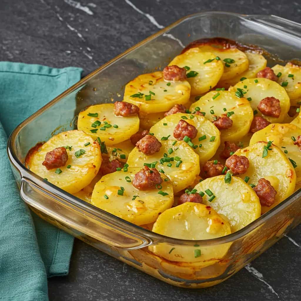 Batatas ao Molho de Calabresa e Manjericão