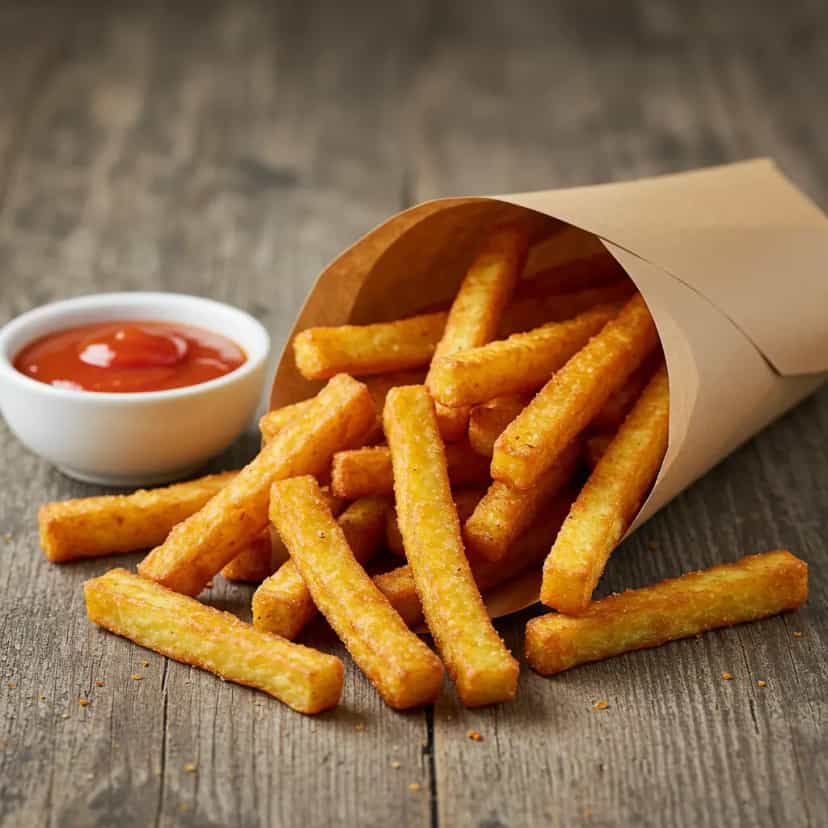 Foto deliciosa de Batatas Fritas Caseiras pronta para servir - Chips & Biscoitos