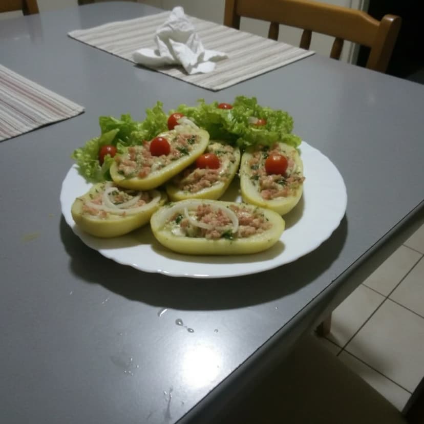 Batatas Recheadas com Presunto e Mussarela