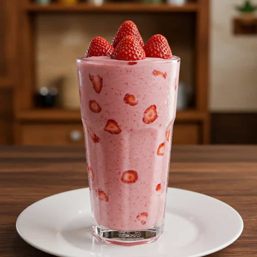 Foto deliciosa de Batida de morango pronta para servir - Coquetéis