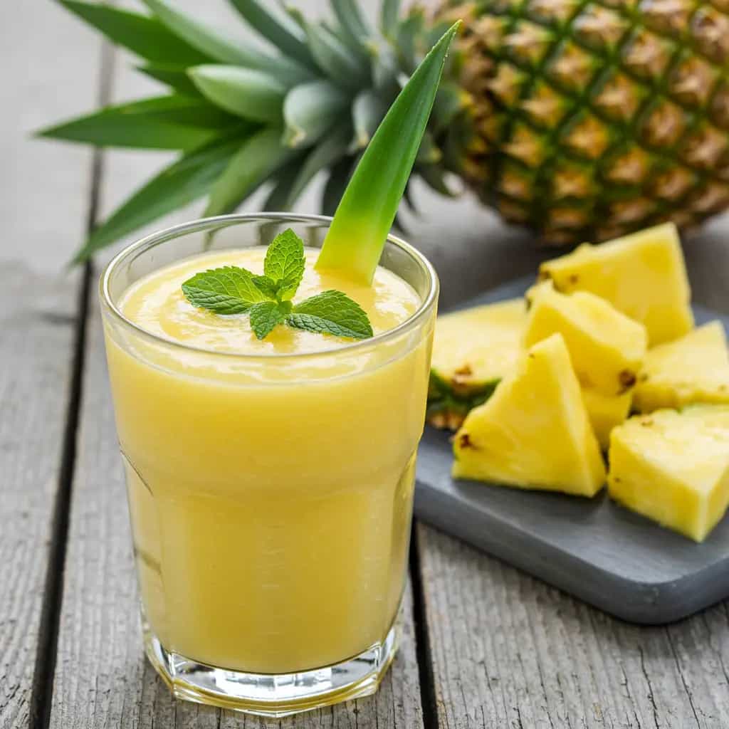 Batida Refrescante de Abacaxi com Creme de Leite