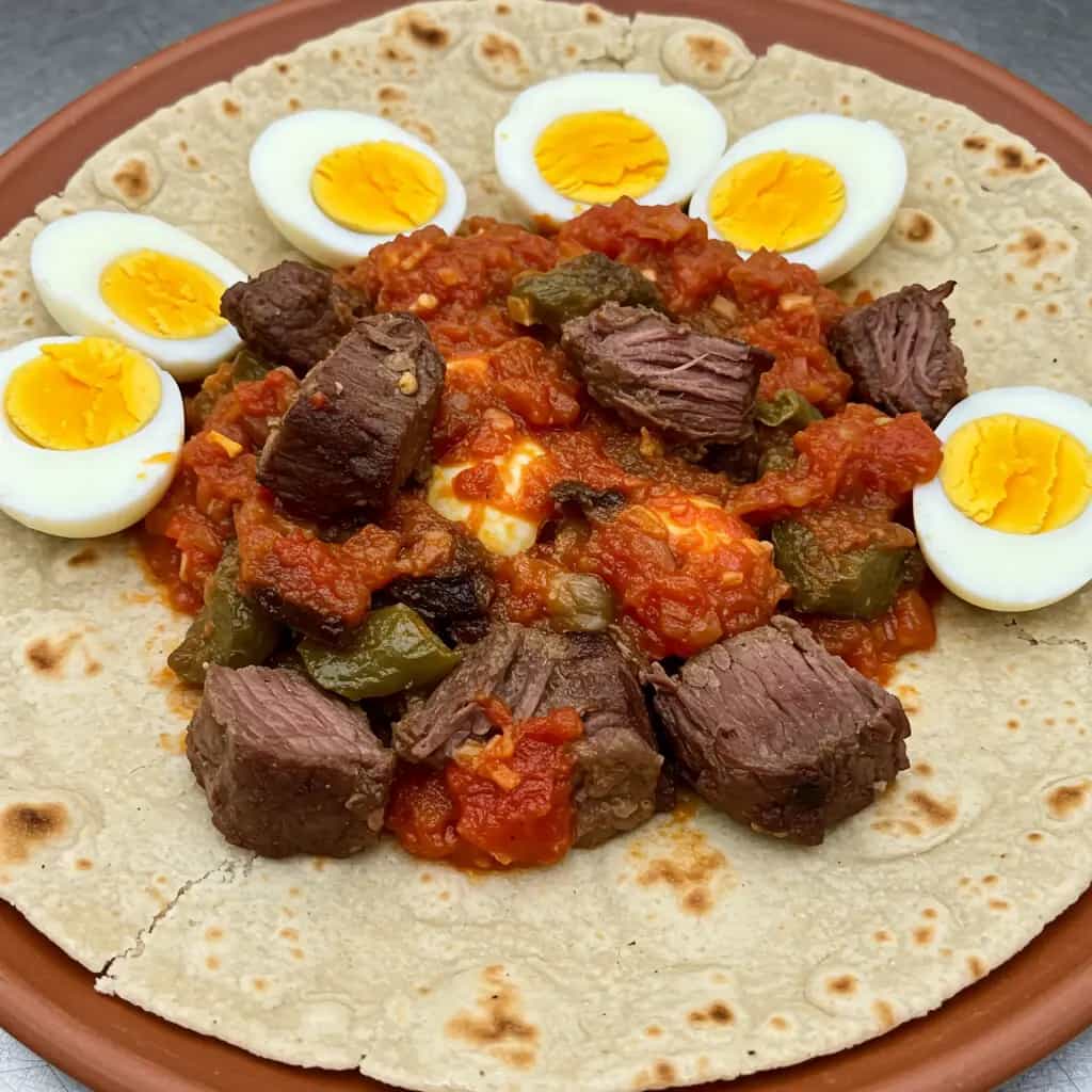 Bazin de Carneiro com Quiabo Assado