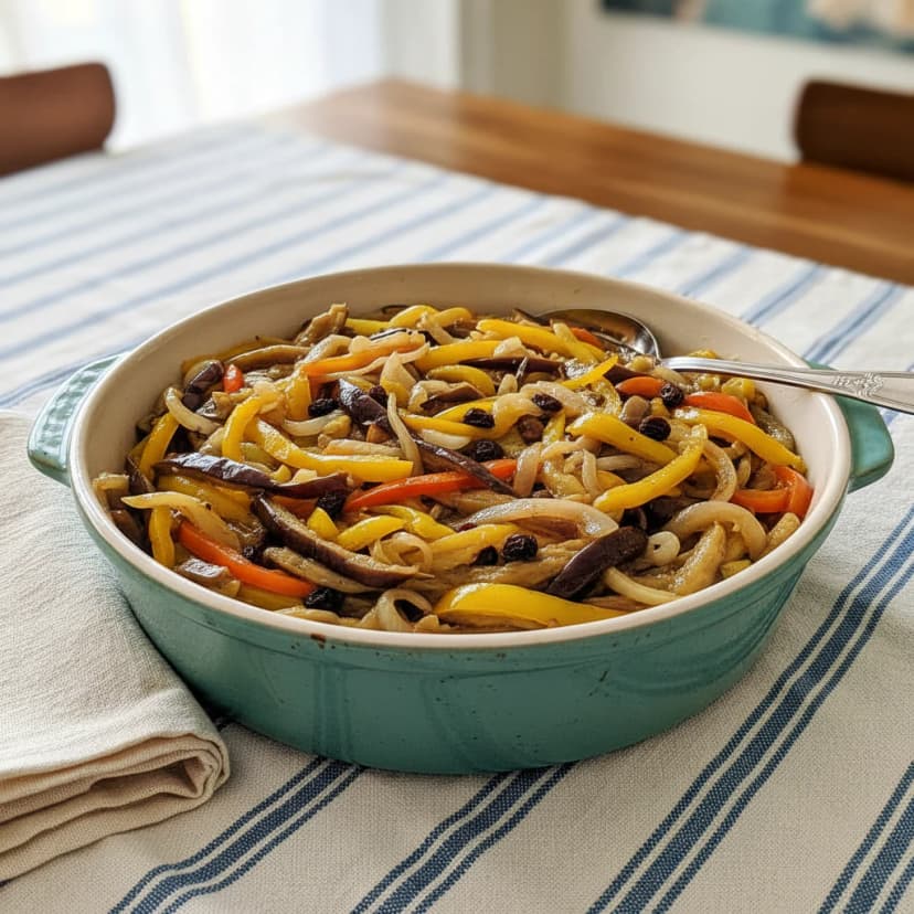 Berinjela Assada com Passas