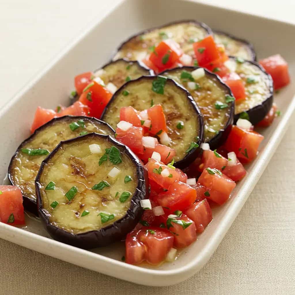 Berinjela Assada com Vinagrete