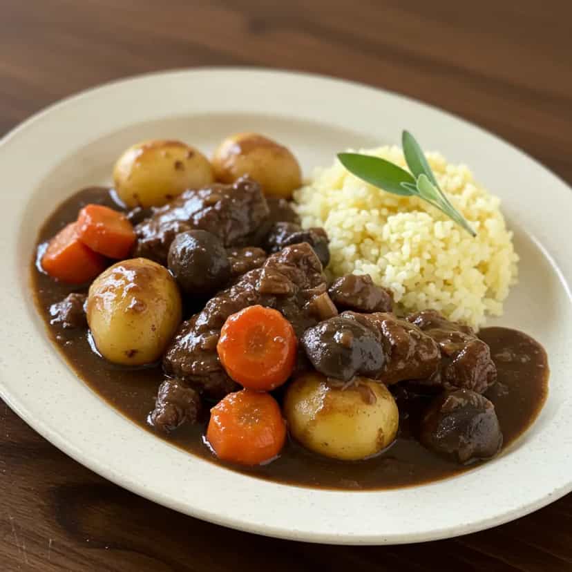 Foto deliciosa de Bife à Parmegiana com Batata e Cenoura pronta para servir - Carnes & Frango