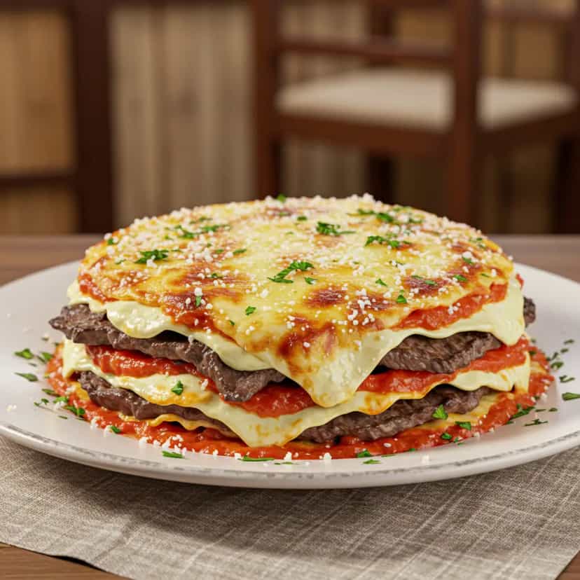 Foto deliciosa de Bife lasanha (facílimo) pronta para servir - Carnes & Frango