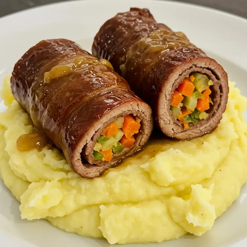 Bife Rolê com Legumes