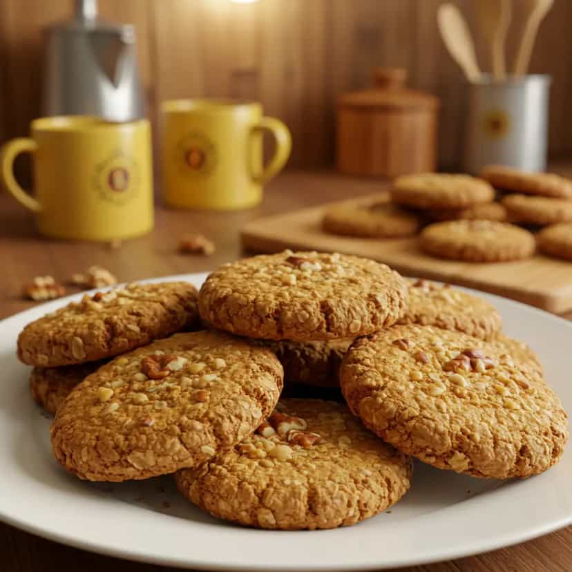 Foto deliciosa de Biscoito de aveia e mel pronta para servir - Bolachas & Cookies