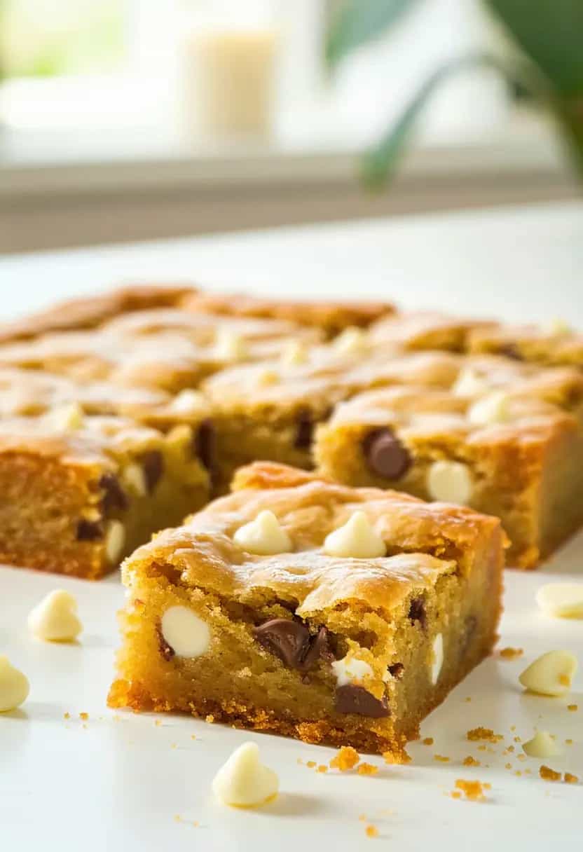 Blondies com Gotas de Chocolate Branco