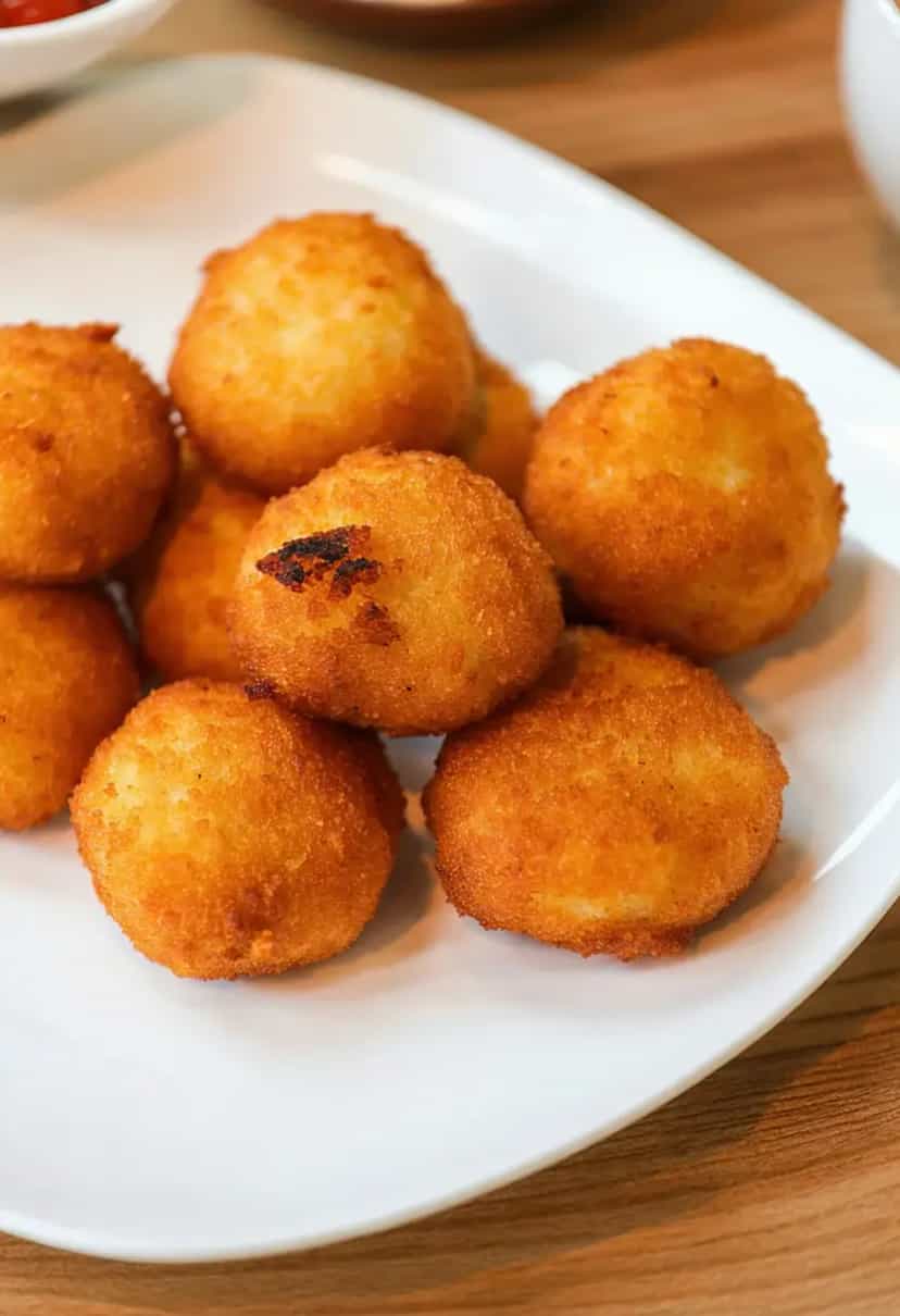 Foto deliciosa de Bolinho de Aipim com Carne Moída pronta para servir - Salgadinhos