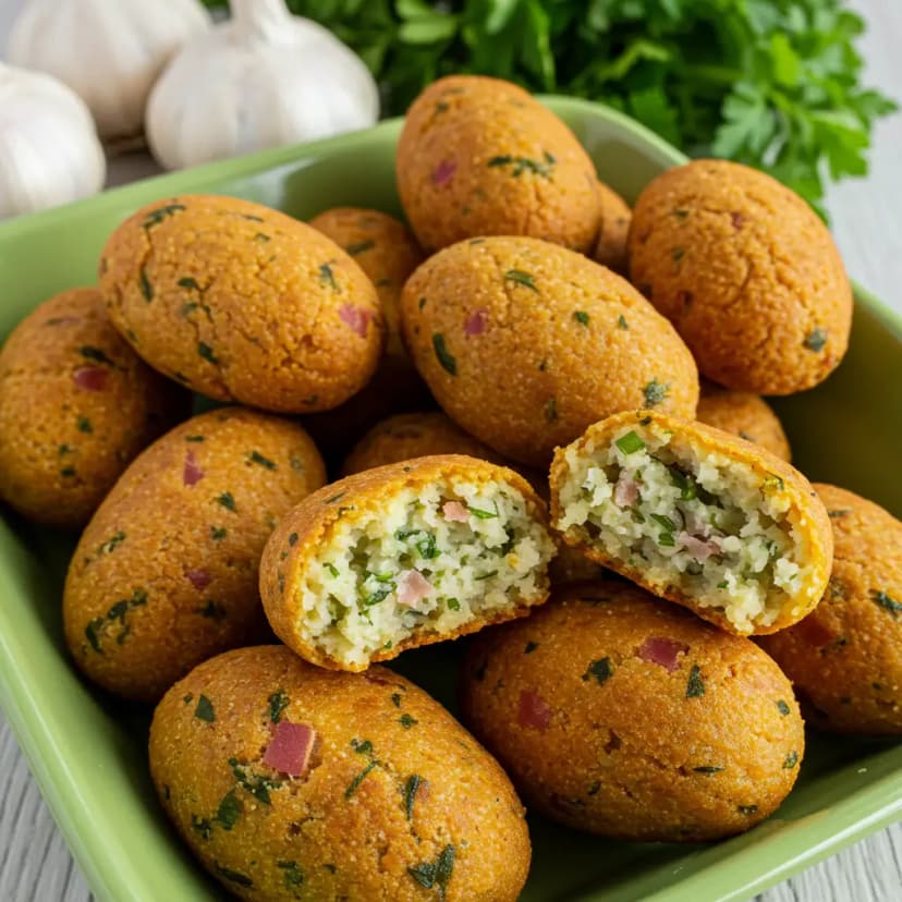 Bolinho de arroz com calabresa