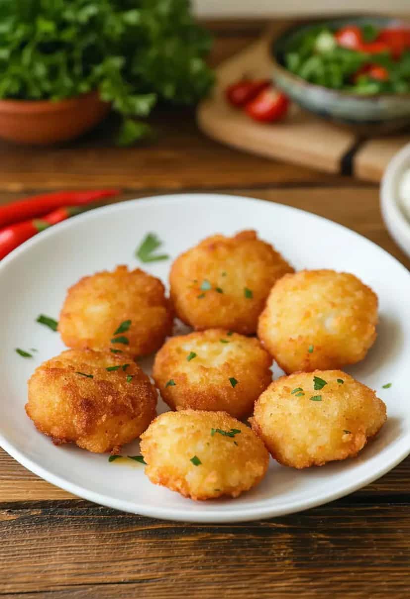 Foto deliciosa de Bolinho de Bacalhau pronta para servir - Salgadinhos