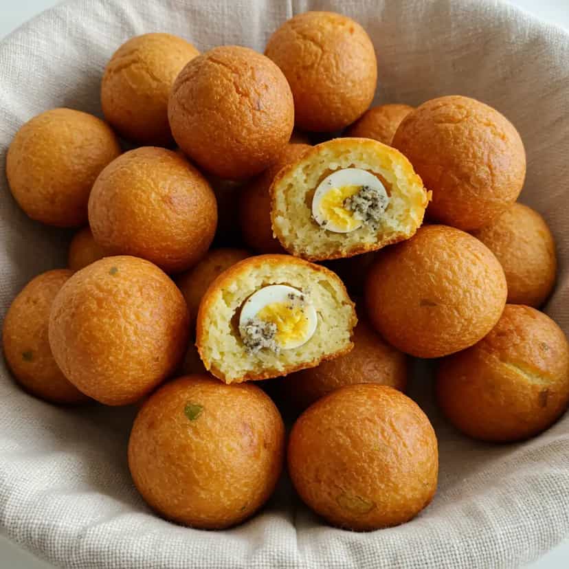Foto deliciosa de Bolinho de Cuscuz Paulista pronta para servir - Salgadinhos