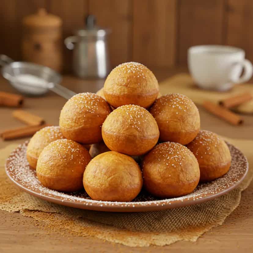 Foto deliciosa de Bolinho frito de leite condensado pronta para servir - Outras Receitas