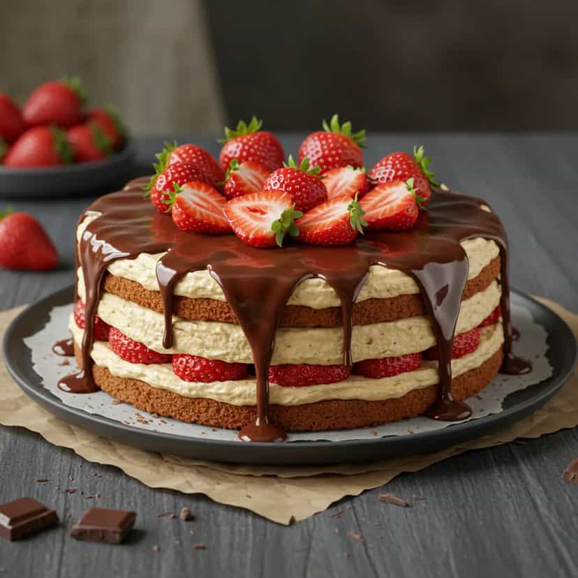 Foto deliciosa de Bolo Bombom de Morango: Receita irresistível pronta para servir - Bolos & Cupcakes