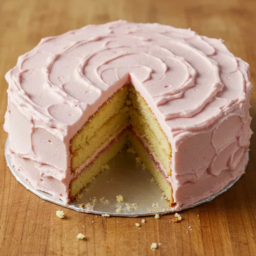 Foto deliciosa de Bolo Branco Recheado com Creme de Leite pronta para servir - Bolos & Cupcakes