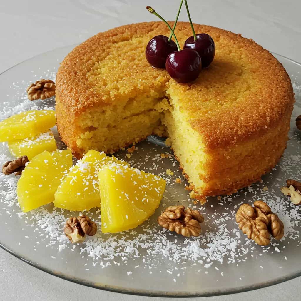 Bolo de Abacaxi com Ameixas Pretas