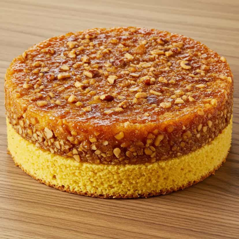 Foto deliciosa de Bolo de Abacaxi com Caramelo de Amendoim pronta para servir - Bolos & Cupcakes