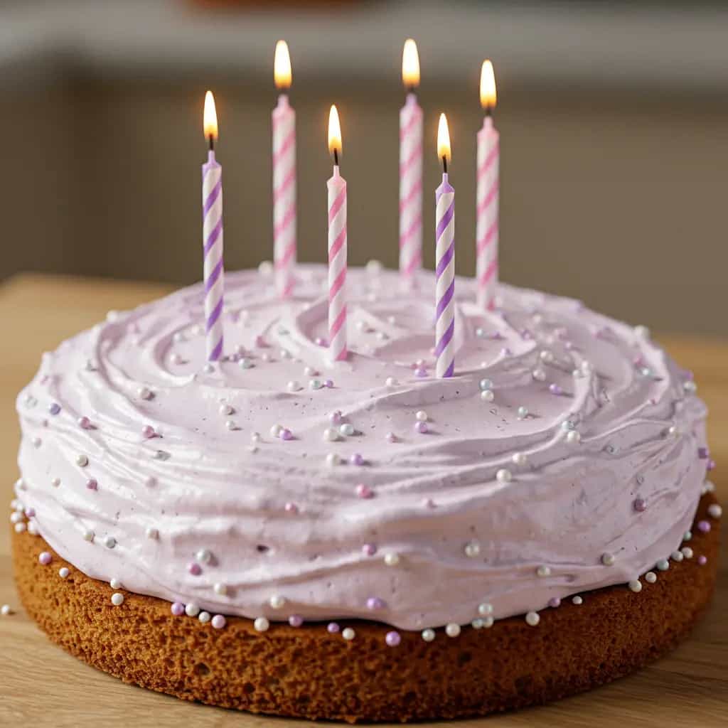 Bolo de Ameixa com Merengue Rosa