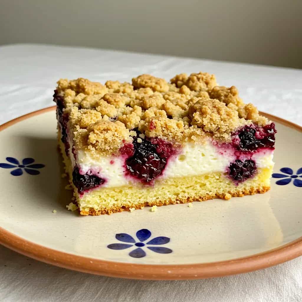 Bolo de Amora com Farofa Crocante