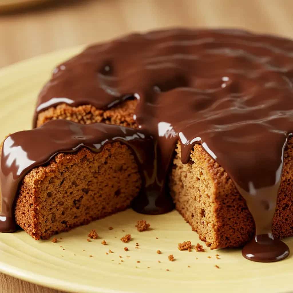 Bolo de Banana com Deliciosa Calda de Brigadeiro