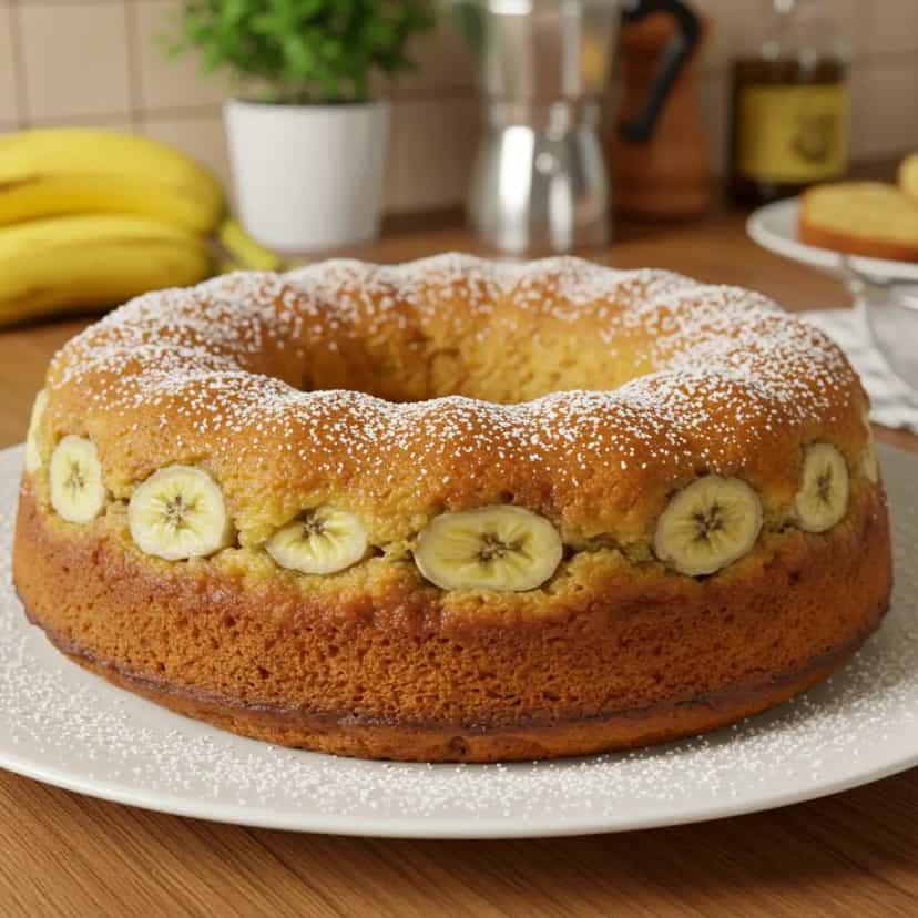 Foto deliciosa de Bolo de Banana fácil pronta para servir - Outras Receitas