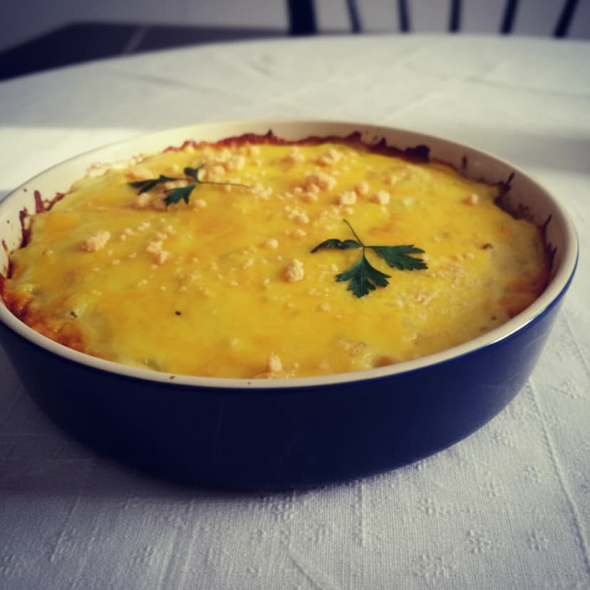 Bolo de Batata com Carne Moída e Mussarela