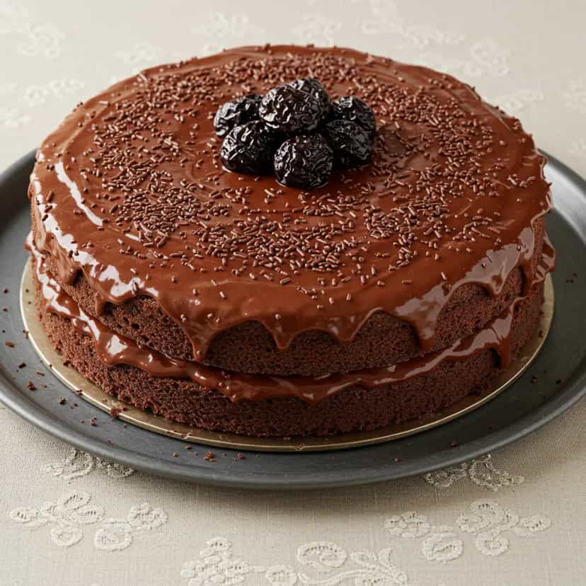 Foto deliciosa de Bolo de Brigadeiro com Recheio Cremoso pronta para servir - Bolos & Cupcakes