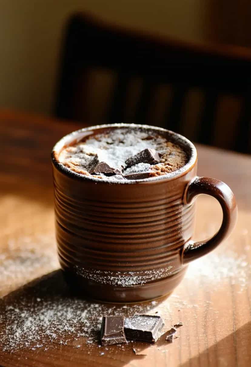 Foto deliciosa de Bolo de Caneca de Chocolate pronta para servir - No Micro-ondas